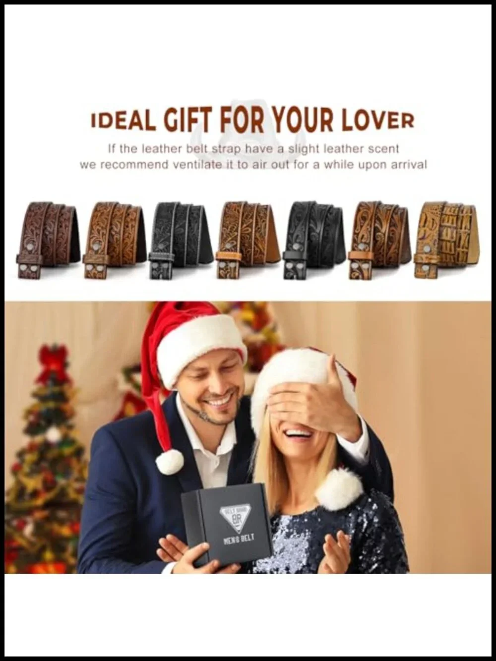 Western Leather Belt Strap for Men Women Cowboy Cowgirl Gifts